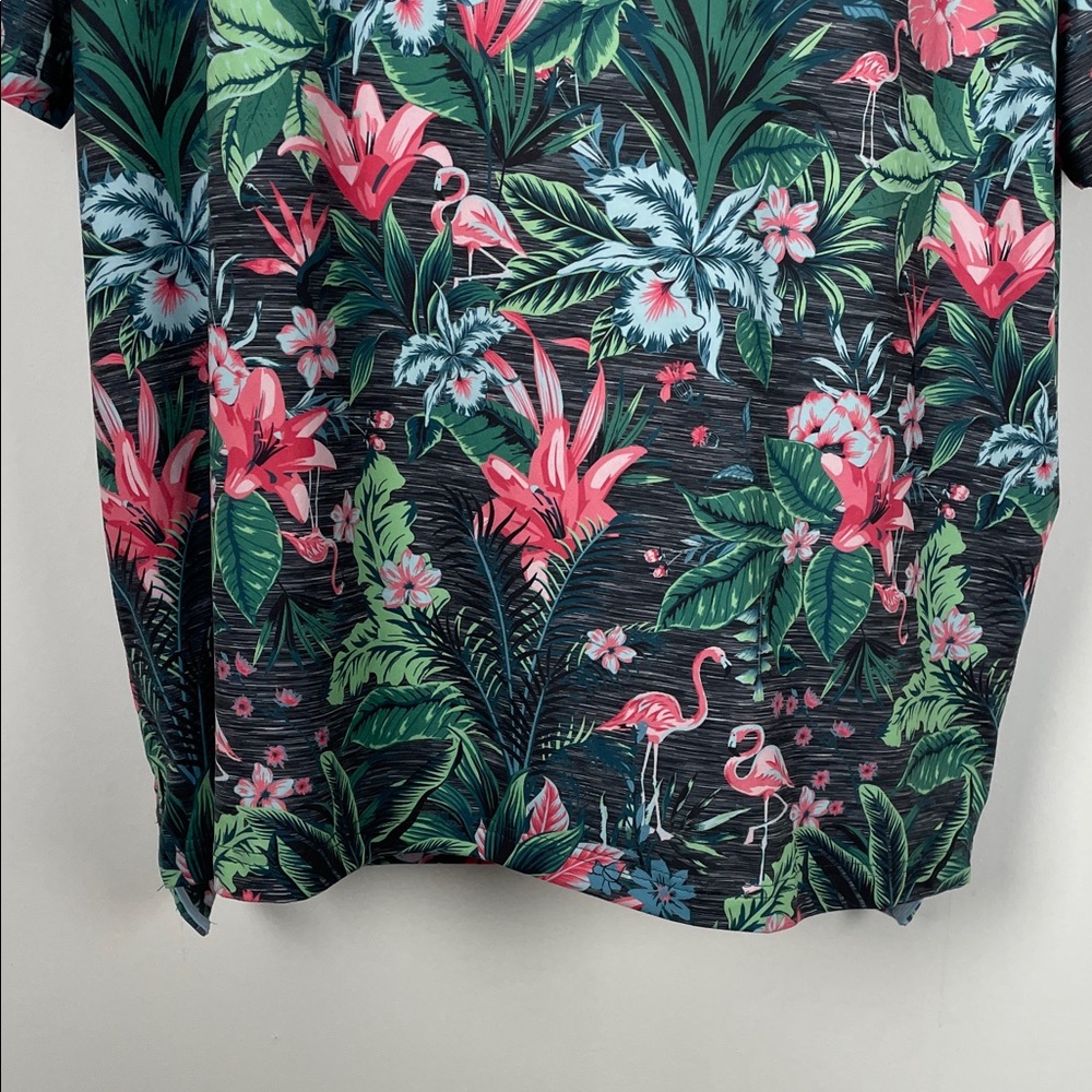 Chaps Everyday Performance Polo Resort Beach Floral Print Men's 2XL T Shirt - Picture 3 of 9